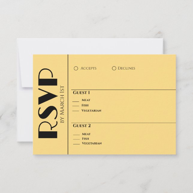 Black and Gold-We Do-Wedding Rings- RSVP Card (Back)
