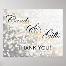Black and Gold Wedding Cards and Gifts Sign