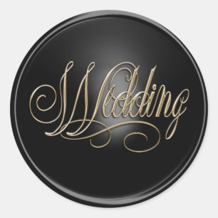 Black and Gold Wedding Envelope Seal