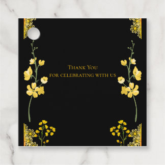 Black and Gold Wedding Favor Tag