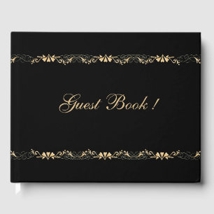 Black and Gold Wedding  Guest Book