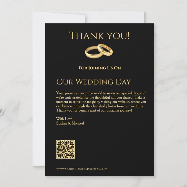 Black and Gold-Wedding- Invitation (Front)