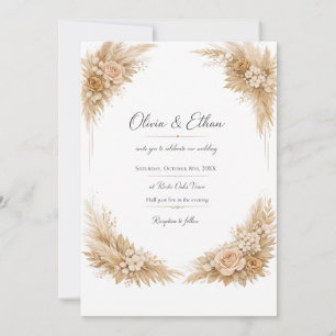 Black and Gold Wedding Invitation Template   Luxur