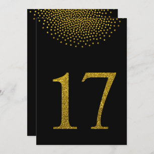 Black and Gold Wedding Party table numbers