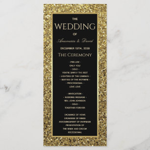Black and Gold Wedding Program