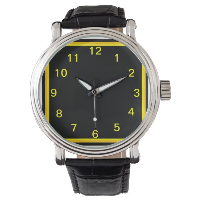 Black and Gold What a Steel Watch (Front)