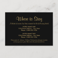 Black and Gold Where to Stay Wedding Accommodation