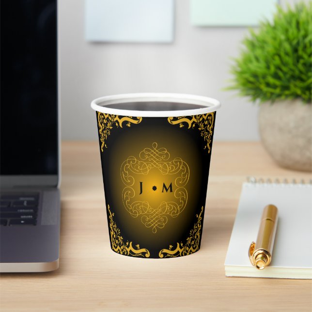 Black and Gold with decorative elements    Paper Cups (Insitu)