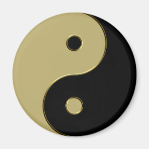 black and gold yin yang magnet