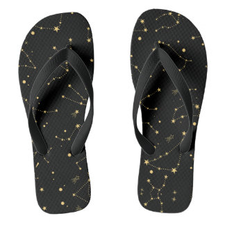 Black and Gold Zodiac Constellations Thongs