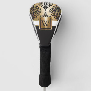 Black and Golden Arabesc Golf Head Cover