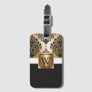 Black and Golden Arabesc Luggage Tag