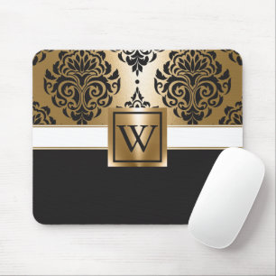 Black and Golden Arabesc Mouse Pad