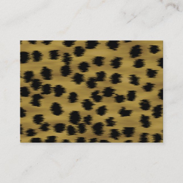 Black and Golden Brown Cheetah Print Pattern. Business Card (Front)