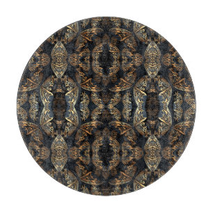 Black and Golden Butterfly Seamless Pattern Cutting Board