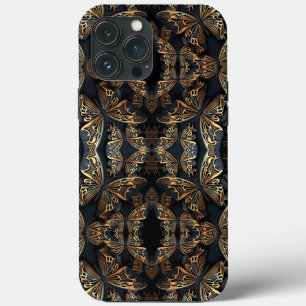 Black and Golden Butterfly Seamless Pattren iPhone 13 Pro Max Case