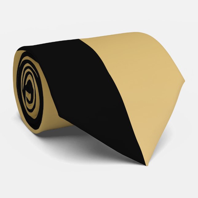 Black And Golden Linen Tie (Rolled)