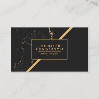Black and Golden Marble Business Card