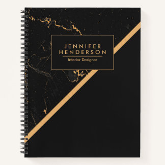 Black and Golden Marble Notebook