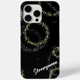 Black and golden shimmer iPhone 15 pro max case