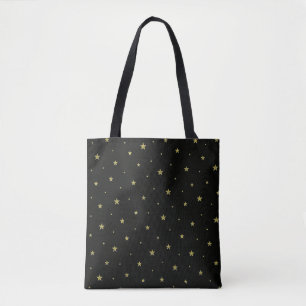 Black and golden stars  tote bag