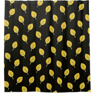 Black and Golden Yellow Leaves Shower Curtain
