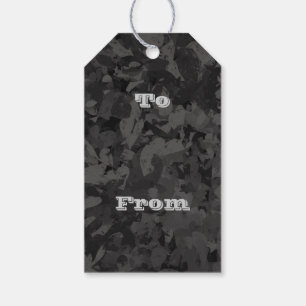 Black And Gray Abstract Graphic Art Design Gift Tags