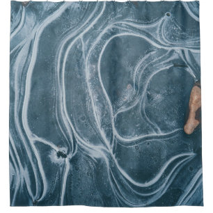 Black and gray abstract painting shower curtain