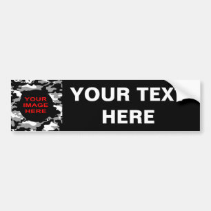 BLACK AND GRAY CAMO BUMPER STICKER