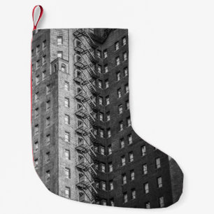 BLACK AND GRAY CONCRETE BUILDINGS SMALL CHRISTMAS STOCKING