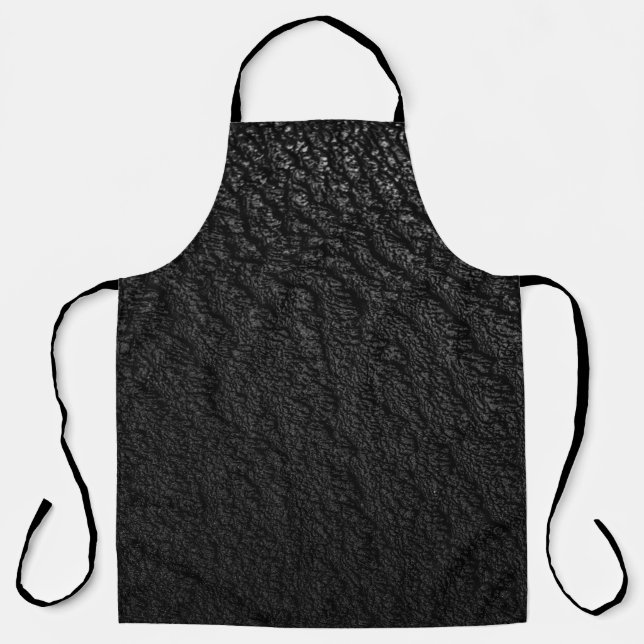 Black and gray floral textile apron (Front)