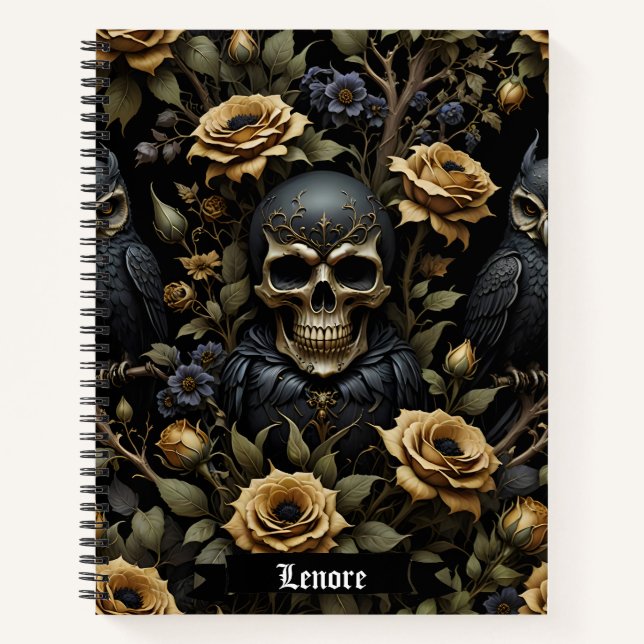 Black and Gray Skull Notebook (Front)