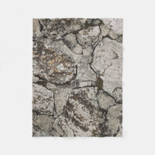 Black and gray stone fragment fleece blanket