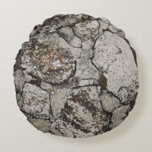 black and gray stone fragment round cushion