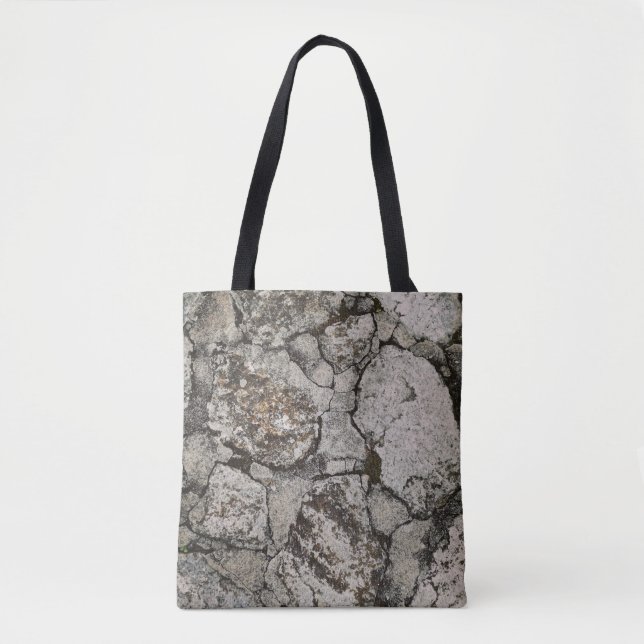 Black and gray stone fragment tote bag (Front)