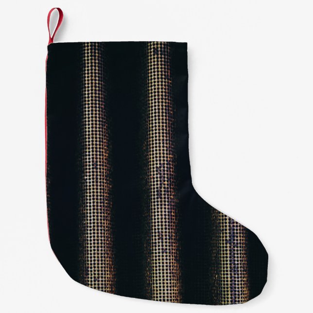 Black and gray textile small christmas stocking (Front)