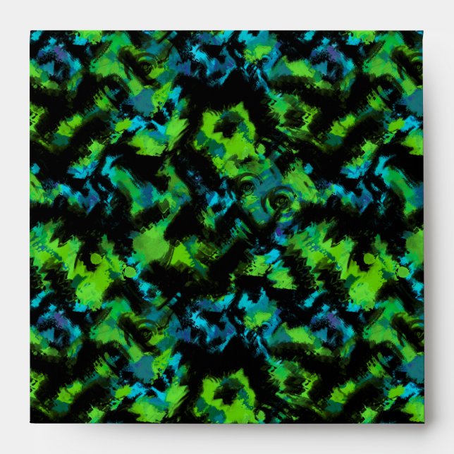Black and green abstract envelope (Front)