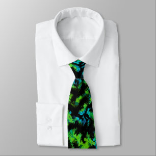 Black and green abstract tie