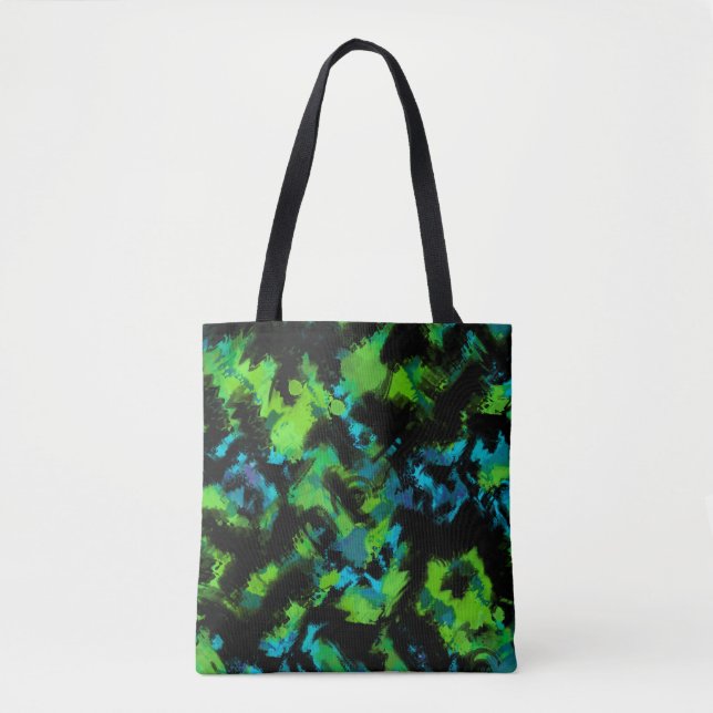 Black and green abstract tote bag (Front)