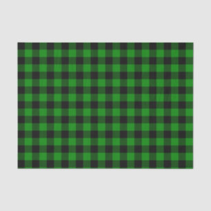 Black and Green Buffalo Plaid Tissue Paper