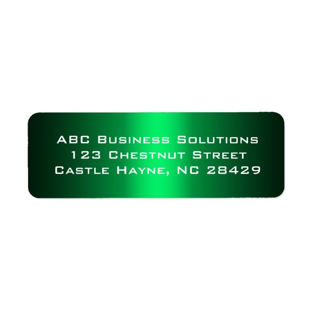 Black and Green Business Return Address Sticker (Front)