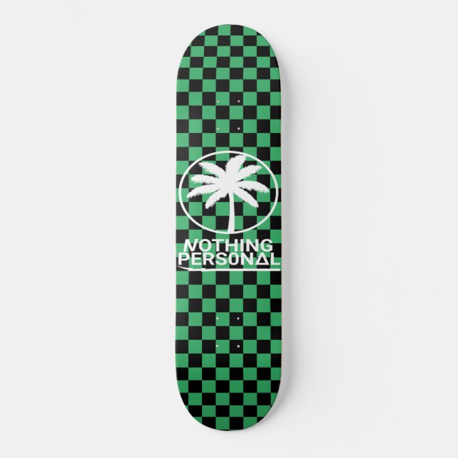 Black and Green Chequerboard Skateboard (Front)
