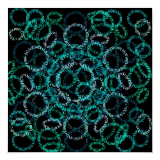 Black and green circles pattern poster (Front)