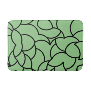 Black and Green Comingled Abstract Bath Mat