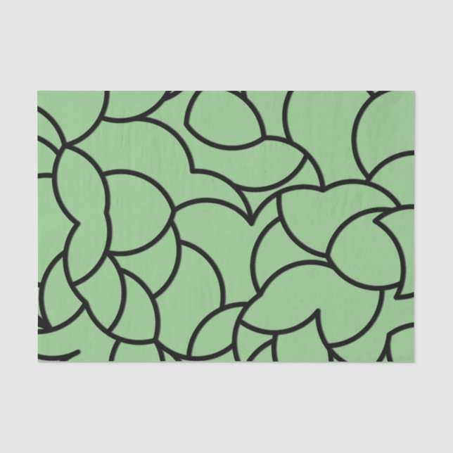 Black and Green Comingled Abstract Tissue Paper (Front)