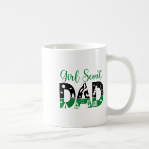 Black And Green Dad Scout For Girls Cookie Camping Coffee Mug