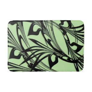 Black and Green Fern Glen Bath Mat