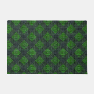 Black and green inclined squares or chess style doormat