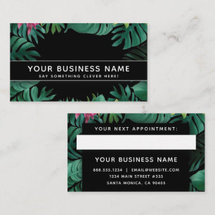 Black and Green Jungle Modern Elegant Professional Appointment Card