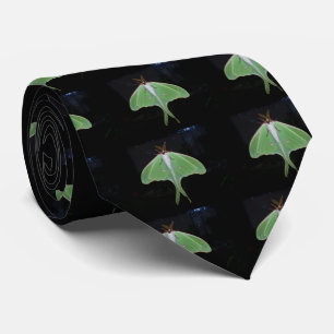 Black and Green Luna Moth Tie